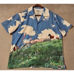 Our Universe Kiki's Delivery Service Studio Ghibli Blue Cloud Shirt Mens Large